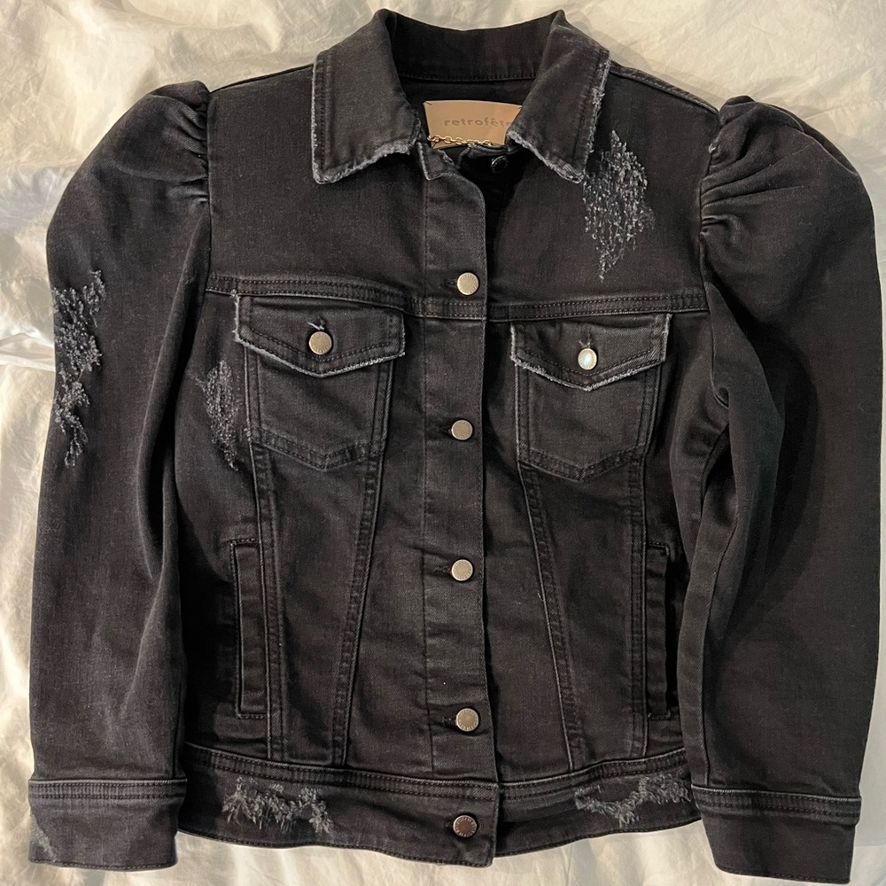 Retrofête Ada Cropped Denim Jacket - Size Small (Like New)